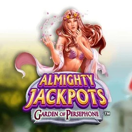 Almighty Jackpots: Garden of Persephone slot logo by Novomatic at Qzino Casino